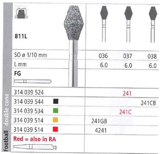 INTENSIV DIAMOND BUR 241C COARSE (811L-037) FG/6