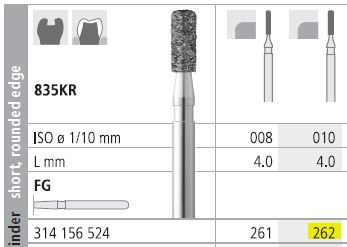 INTENSIV DIAMOND BUR 262 STD (835KR-010) FG/6