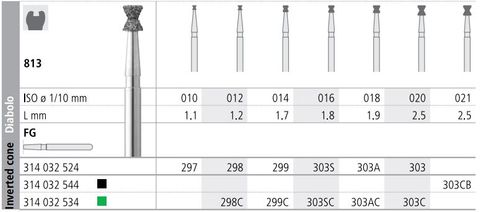 INTENSIV DIAMOND BUR 303 STD (813-020) FG/6