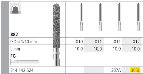 INTENSIV DIAMOND BUR 305L (882-012) RA/6