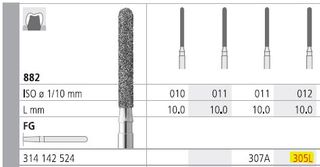 INTENSIV DIAMOND BUR 305L (882-012) RA/6