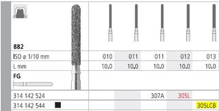 INTENSIV DIAMOND BUR 305LCB XCRSE (882-013) FG/6