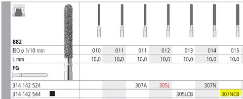 INTENSIV DIAMOND BUR 307NCB XCRSE (882-015) FG/6