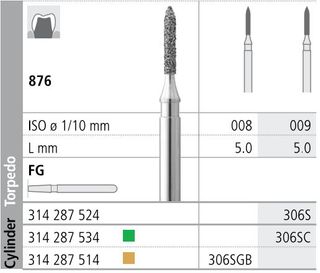 INTENSIV DIAMOND BUR 306S STD (876-009) FG/6