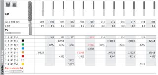 INTENSIV DIAMOND BUR 309G GOLD (881-009) FG/6