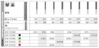 INTENSIV DIAMOND BUR 314LC COARSE (837L-016) FG/6