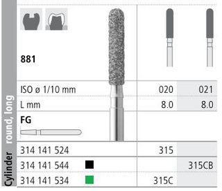 INTENSIV DIAMOND BUR 315C COARSE (881-020)FG/6