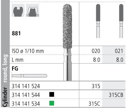 INTENSIV DIAMOND BUR 315 STD (881-020) FG/6