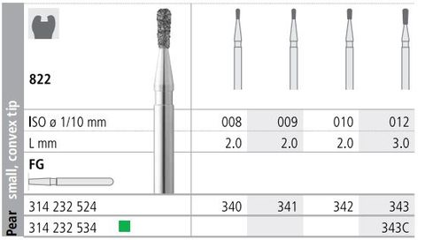 INTENSIV DIAMOND BUR 341 STD (822-009) FG/6