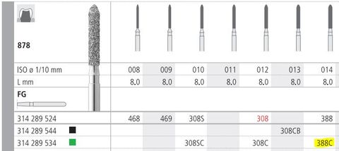 INTENSIV DIAMOND BUR 388C CRSE (878-014) FG/6