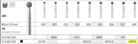 INTENSIV DIAMOND BUR 400CB XCOARSE (801-028) FG/6