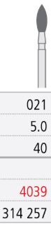 INTENSIV DIAMOND BUR 4039 FINE (368-021) FG/6