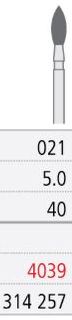INTENSIV DIAMOND BUR 4039 FINE (368-021) FG/6