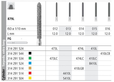 INTENSIV DIAMOND BUR 410L GOLD (879L-014) FG/6