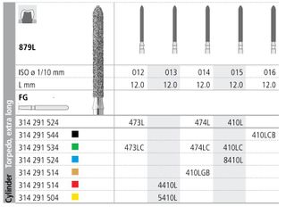 INTENSIV DIAMOND BUR 410L GOLD (879L-014) FG/6