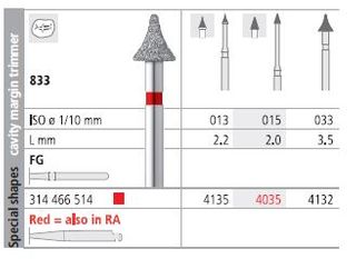 INTENSIV DIAMOND BUR 4135 FINE (833-013) FG/6