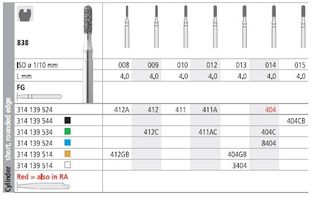 INTENSIV DIAMOND BUR 411 STD (838-010) FG/6