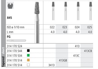 INTENSIV DIAMOND BUR 413 GOLD (845-023) FG/6