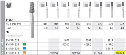 INTENSIV DIAMOND BUR 413R GOLD (845KR-022) FG/6