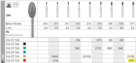 INTENSIV DIAMOND BUR 4257 FINE (379-017) FG/6