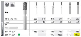 INTENSIV DIAMOND BUR 485C CRSE (849-025) FG/6