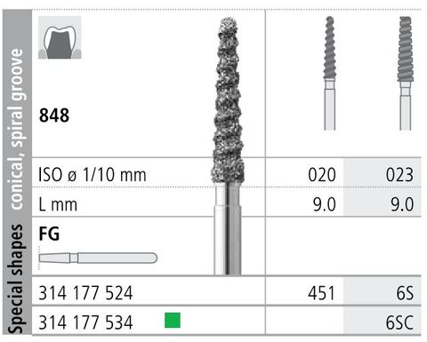 INTENSIV DIAMOND BUR 451 STD (848-020) FG/6