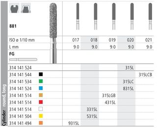 INTENSIV DIAMOND BUR 5315L X-FINE (881-018) FG/6