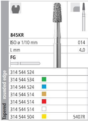 INTENSIV DIAMOND BUR 5407R X-FINE (845KR-014) FG/6