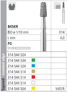 INTENSIV DIAMOND BUR 5407R X-FINE (845KR-014) FG/6