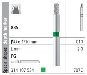 INTENSIV DIAMOND BUR 707 CRSE (835-010) FG/6