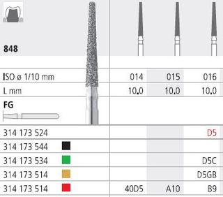 INTENSIV DIAMOND BUR B9 FINE (848-016) FG/6