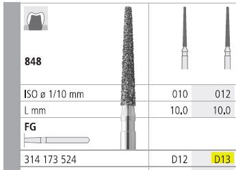 INTENSIV DIAMOND BUR D13 STD (848-012) FG/6