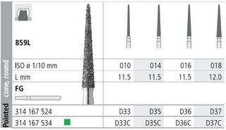 INTENSIV DIAMOND BUR D36 STD (859L-016) FG/6