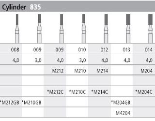 INTENSIV DIAMOND BUR 212 MINI STD (835-009) FG/6