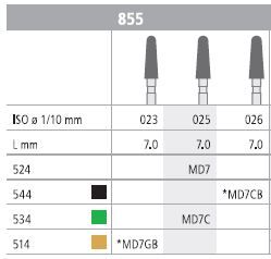 INTENSIV DIAMOND BUR D7 MINI STD (855-025) FG/6