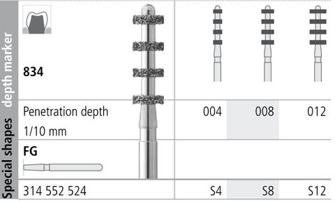 INTENSIV DEPTH CUT DIAMOND BUR S8 STD (834-008) FG/6