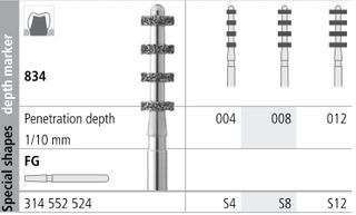 INTENSIV DEPTH CUT DIAMOND BUR S8 STD (834-008) FG/6