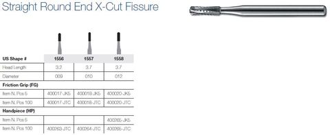 1557-5 FG JET CARBIDE DOME FISS X CUT