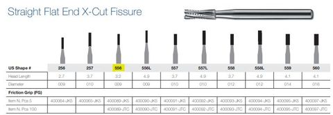 556-5 FG JET CARBIDE BUR ST FISS CCUT /5