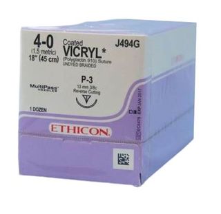 SUTURE VICRYL 4/0 13MM RCPRIME/12