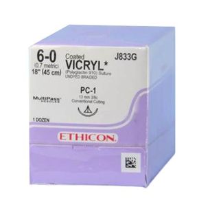 SUTURE VICRYL 6/0 13MM CC/12