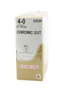 SUTURE CHROMIC GUT 4/0 17MM TP/36