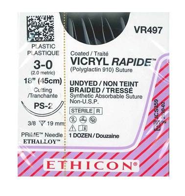 SUTURE VICRYL RAPIDE 3/0 19MM RCPRIME/12