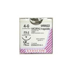SUTURE VICRYL RAPIDE 4/0 19MM RCPRIME/12