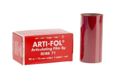 ARTIFOL RED 1 SIDED 8UM 75MM WIDE /20M