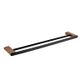 Zevio 600mm Matte Black & Rose Gold Double Towel Rail