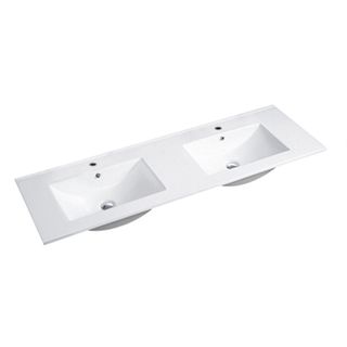 Slim Line Ceramic Top 1200x460x170 Double Bowl with Taphole & Overflow