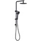 Pavia Twin Shower On Rail 250mm Shower Head Round Matte Black