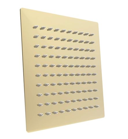 Zevio / Oskar  250mm Brushed Gold Shower Head Stainless Steel Square