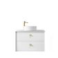 Boston 750mm Satin White Wall Hung Vanity with Mont Blanc Top 10TH